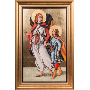 Agnieszka Korczak, Archangel Raphael with Tobias according to Filippino Lippi, 2023