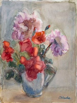 Irena Knothe (1904-1986), Kwiaty w wazonie, lata 70. XX w.