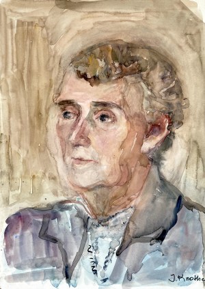Irena Knothe (1904-1986), Portret sąsiadki, lata 60. XX w.