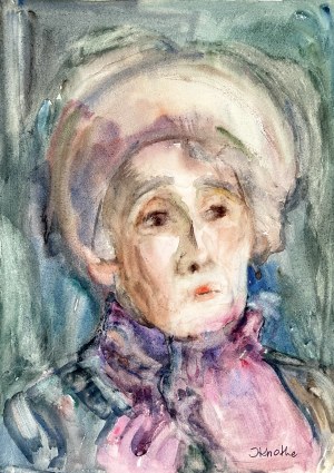 Irena Knothe (1904-1986), Portret starszej pani, lata 70. XX w.