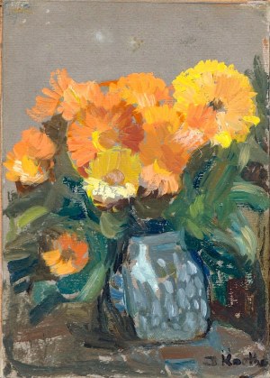 Irena Knothe (1904-1986), Bukiet żółtych kwiatów, lata 50. XX w.