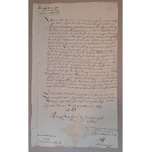 Rękopis miasto Gniew Mewe 29 kwietnia 1802