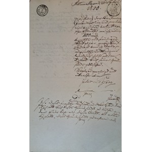 Rękopis miasto Gniew Mewe 25 luty 1800