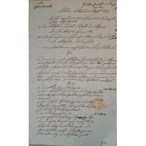 Rękopis miasto Gniew Mewe 2 sierpnia 1819