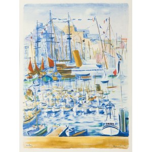 Moses Kisling ( 1891 - 1953 ), z portfolia Cikánský epos ( L'Epopee Bohemienne ) - Přístav Marseille, 1950