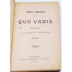 SIENKIEWICZ - QUO VADIS 1. vydání z roku 1896.