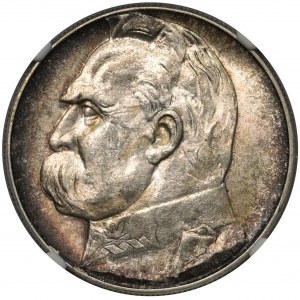 Piłsudski 10 złotych 1939 NGC MS62