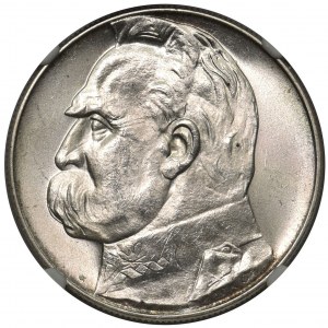 Piłsudski 10 złotych 1939 - NGC MS63