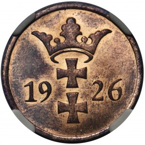 Free City of Danzig 2 pfennig 1926 - NGC MS65 RB