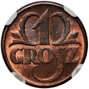 1 grosz 1933 - NGC MS66 RB