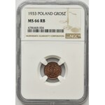 1 grosz 1933 - NGC MS66 RB