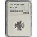 1 grosz 1931 - NGC MS65 BN