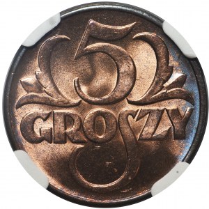 5 groszy 1939 - NGC MS65 RB