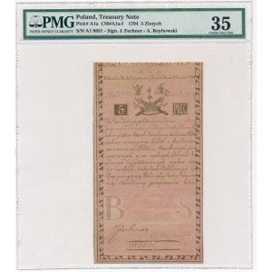 5 złotych 1794 - N.A.1 z błędem wszlkich - Peter de Vries - PMG 35 