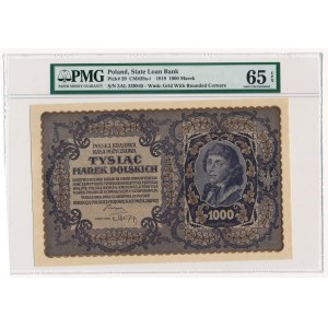 1.000 marek 1919 -III Serja AL- PMG 65 EPQ - szeroka numeracja