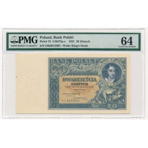 20 złotych 1931 -D.K- PMG 64