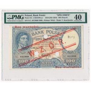 100 złotych 1919 WZÓR - PMG 40 - niski nadruk