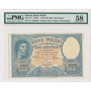 100 złotych 1919 S.C - PMG 58 - atrakcyjny