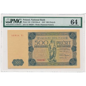 500 złotych 1947 -T2- PMG 64