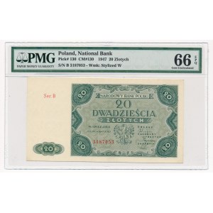 20 złotych 1947 -B- PMG 66 EPQ 