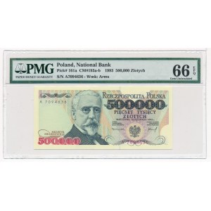 500.000 złotych 1993 -A- PMG 66 EPQ - rzadka, pierwsza seria 