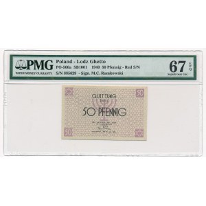 50 fenigów 1940 czerwony numerator - PMG 67 EPQ