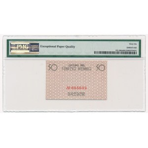 50 fenigów 1940 czerwony numerator - PMG 66 EPQ