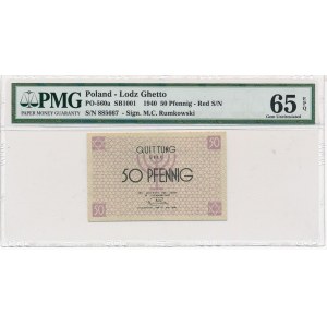 50 fenigów 1940 czerwony numerator - PMG 65 EPQ