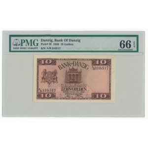 10 guldenów 1930 - PMG 66 EPQ - wyśmienity