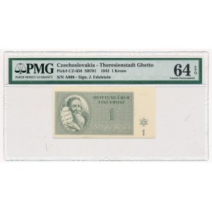 Czechoslovakia - Ghetto Theresienstadt - 1 krone 1943 - PMG 64 EPQ