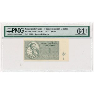 Czechosłowacja - Getto Terezin - 1 korona 1943 - PMG 64 EPQ