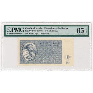 Czechosłowacja - Getto Terezin - 10 koron 1943 - PMG 65 EPQ