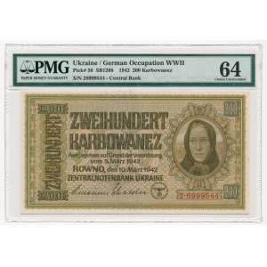 Ukraine 200 karbovantsiv 1942 - PMG 64