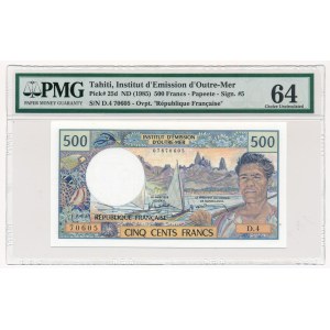 Francja Tahiti - 500 franków 1985 - PMG 64