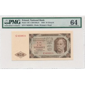 10 złotych 1948 -C- PMG 64