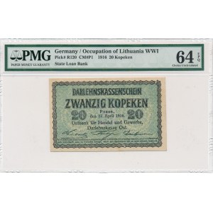 Poznań 20 kopiejek 1916 - PMG 64 EPQ