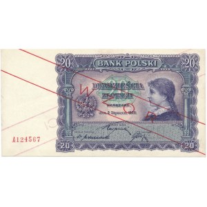 20 złotych 1928 -A- WZÓR - WIELKA RZADKOŚĆ 