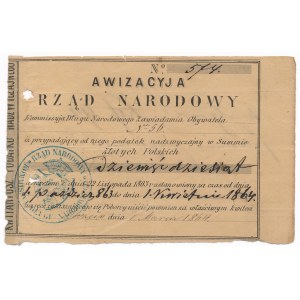 Rząd Narodowy - Awizacyja 90 złotych 1864 