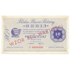 ORBIS Polskie Biuro Podróży 50 złotych WZÓR A 0000000 - RZADKI