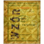 Pewex Bon Towarowy 5 centów 1960 WZÓR Aa 0000000 