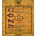 Pewex Bon Towarowy 100 dolarów 1960 WZÓR Ak 0000000 - RZADKOŚĆ