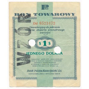 Pewex Bon Towarowy 1 dolar 1960 WZÓR numeracja bieżąca