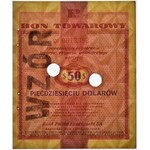 Pewex Bon Towarowy 50 dolarów 1960 WZÓR numeracja bieżąca - WYŚMIENITE