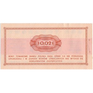 Pewex Bon Towarowy 2 centy 1969 WZÓR - Eo 0000000 