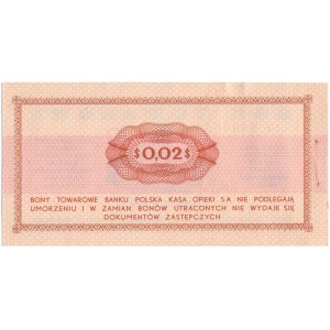 Pewex Bon Towarowy 2 centy 1969 WZÓR - Eo 0000000 