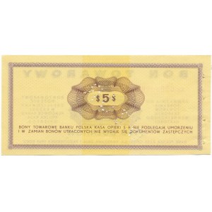 Pewex Bon Towarowy 5 dolarów 1969 WZÓR - Ee 0000000 