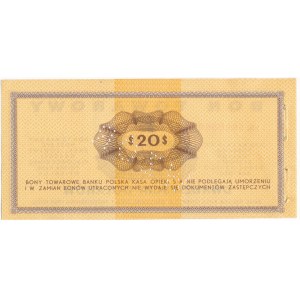 Pewex Bon Towarowy 20 dolarów 1969 WZÓR - Eh 0000000 