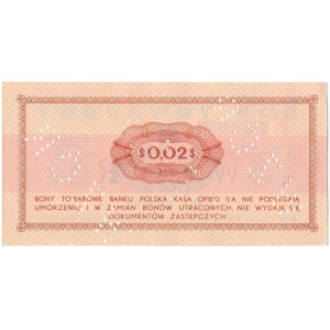 Pewex Bon Towarowy 2 centy 1969 WZÓR -Eo- NIEZNANY 