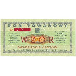 Pewex Bon Towarowy 20 centów 1969 WZÓR -En- NIEZNANY 