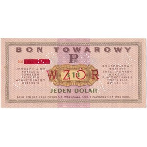 Pewex Bon Towarowy 1 dolar 1969 WZÓR -Ed- NIEZNANY 